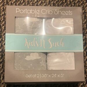 Kids N Such Portable Crib Sheets Set Set of 2